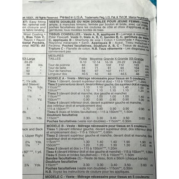 McCalls 8532 Sewing pattern Palmer Pletsch jacket oversized patchwork size 16 18 - Picture 6 of 7